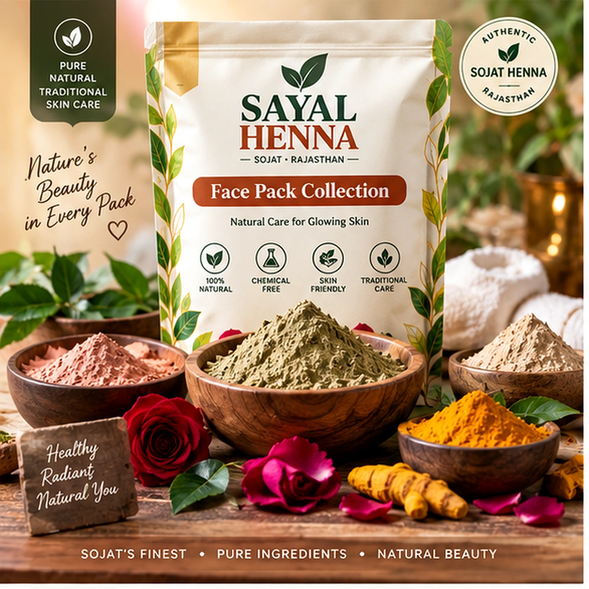 Sayal Henna herbal face pack collection