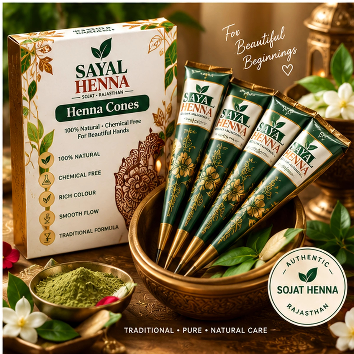 Sayal Henna natural henna cones