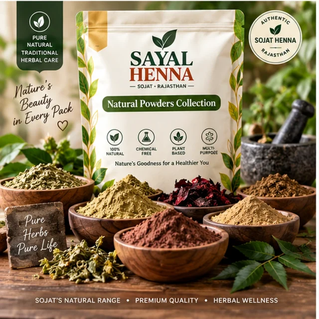 Sayal Henna natural herbal powder collection