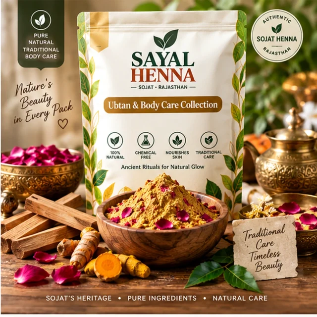 Sayal Henna Ubtan and body care products